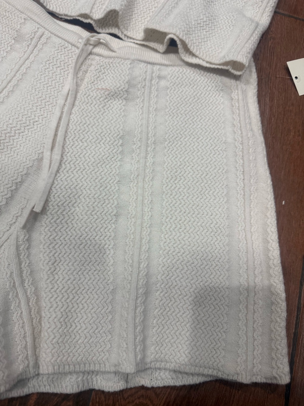 Two piece- Women's Crochet Like Sweater Tank Top & Shorts A New Day™ Cream S NWT - Picture 5 of 10